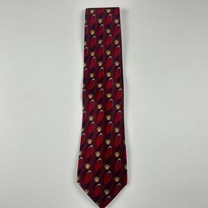 Vintage Gianni Versace Burgundy Iconic Medusa Medallion 100% Silk Tie Italy